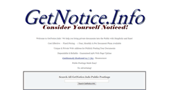 Desktop Screenshot of getnotice.info